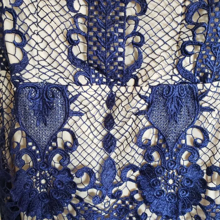 Gorgeous Nude Blue Lace Dress photo 6