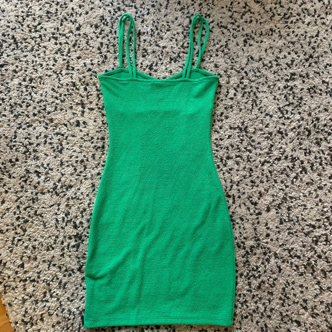 Green Textured Mini Dress photo 6