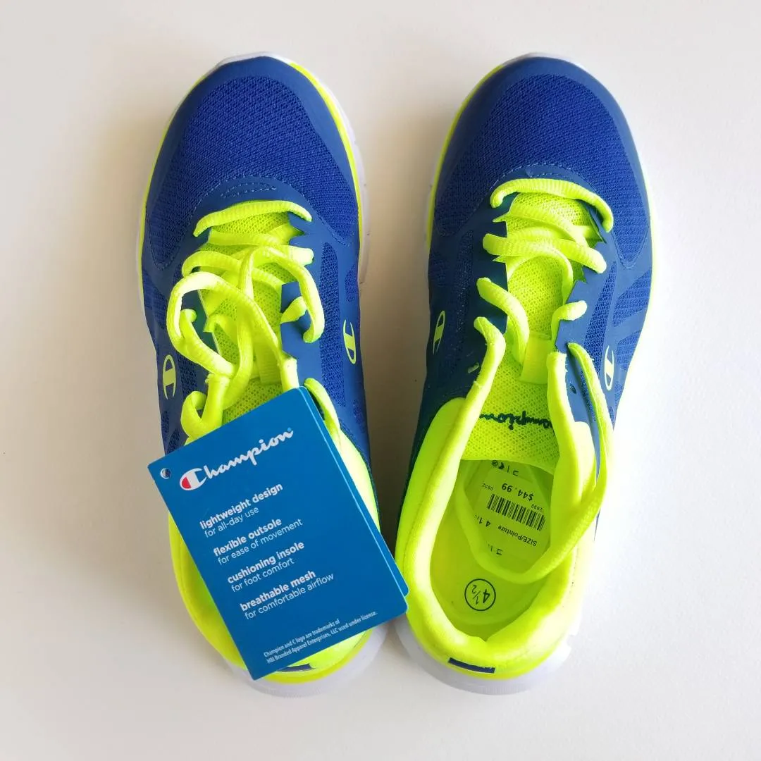 NEW Sneakers Blue Lime Shoes Unisex photo 1