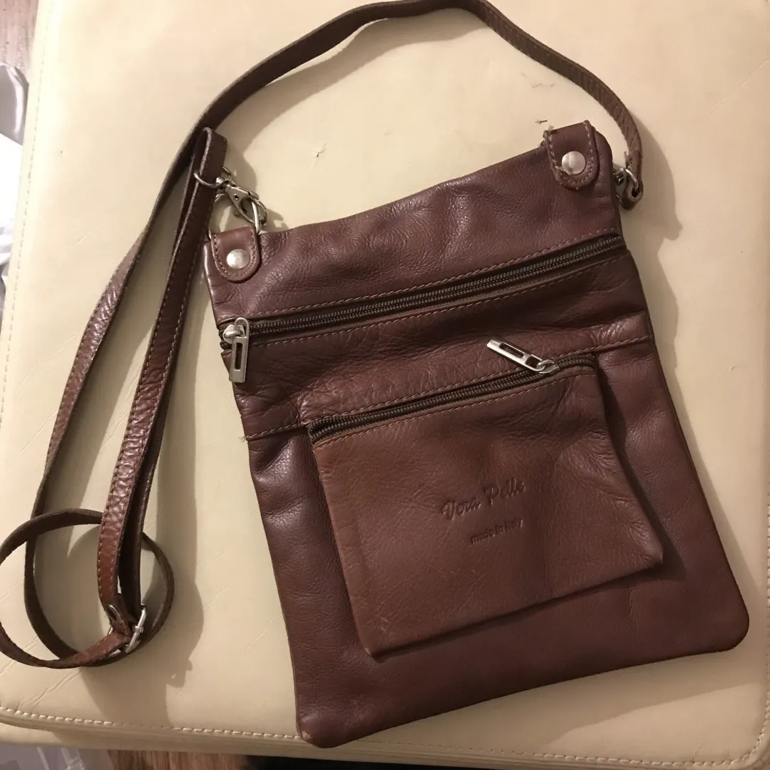Brown Leather Satchel From Italy photo 1