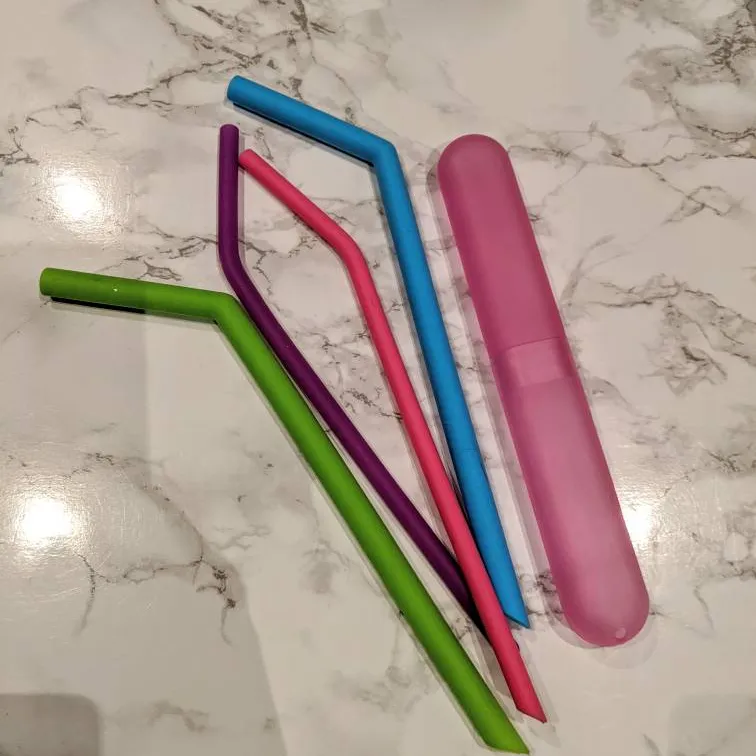 FREE Silicone Reusable Straws w/ Carrying Case photo 1