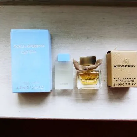 Mini Perfume Bottles Dolce & Gabbana And Burberry photo 1