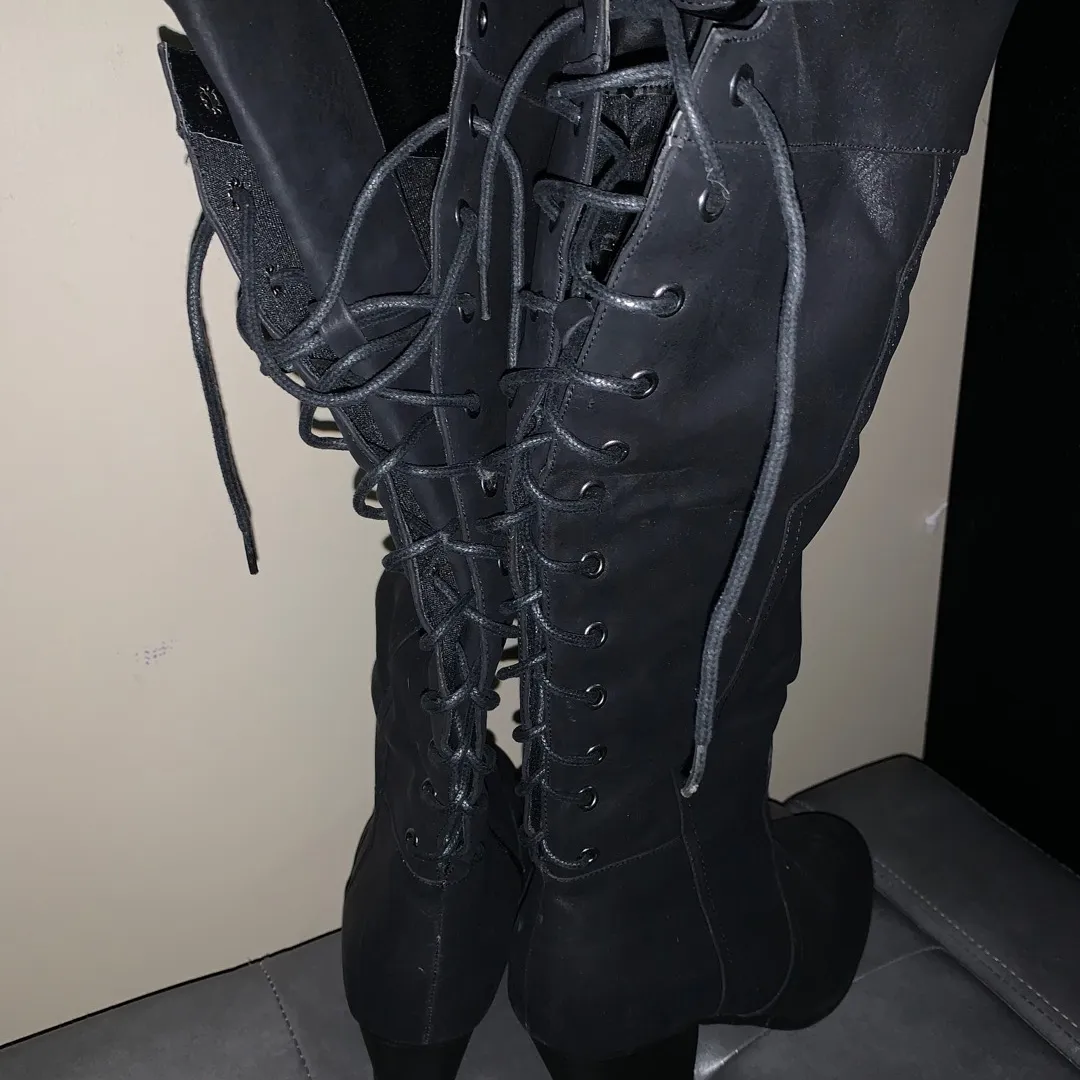 Sexy Lace Up Plus Size 10W Boots photo 3