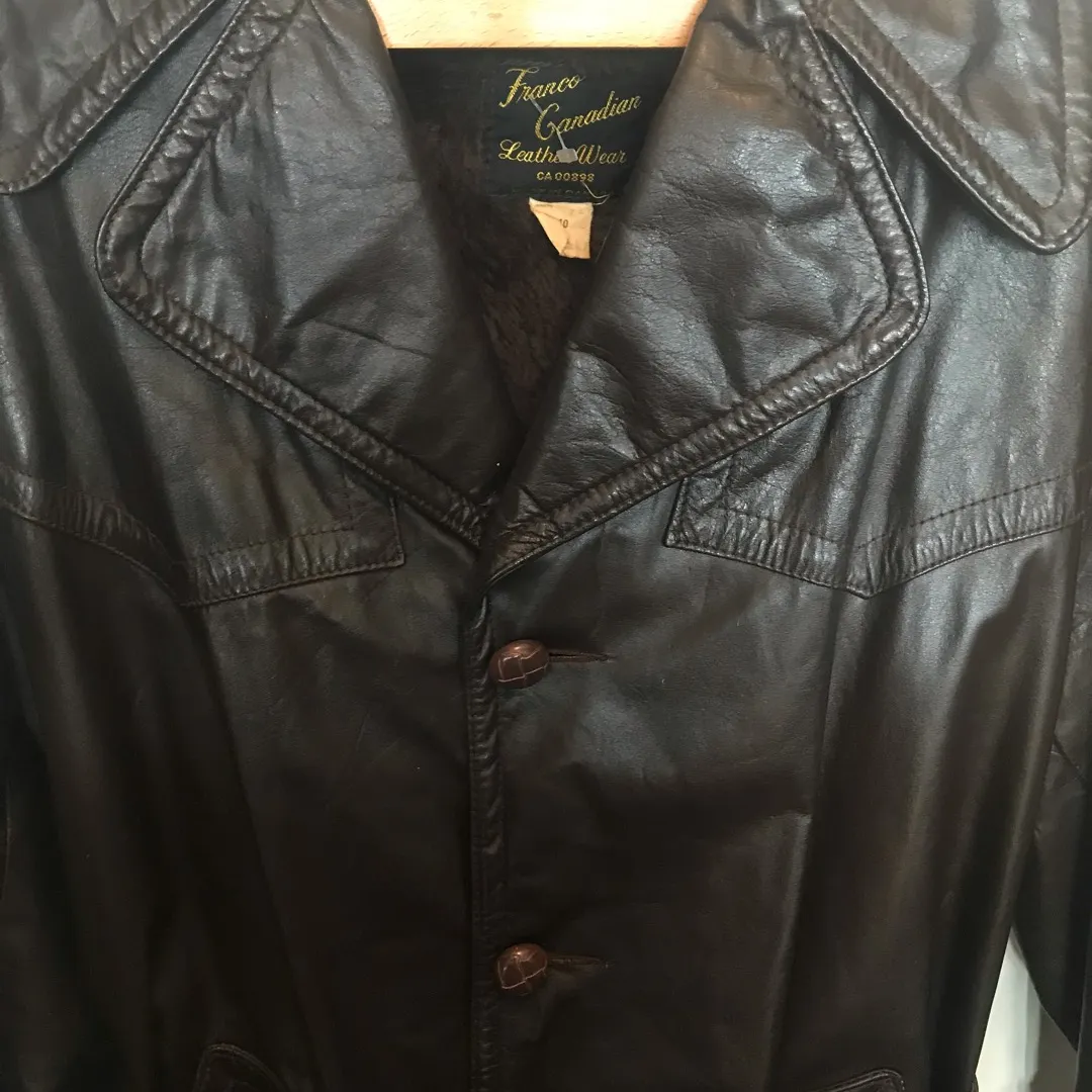 Vintage Leather Jacket- Fur Lined photo 1