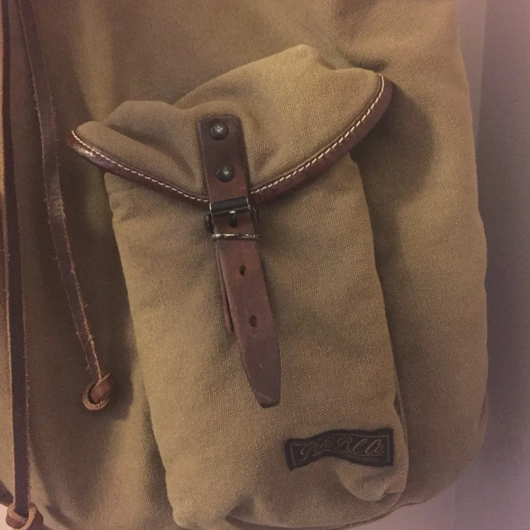 Ralph Lauren Leather And Cloth Backpack photo 4