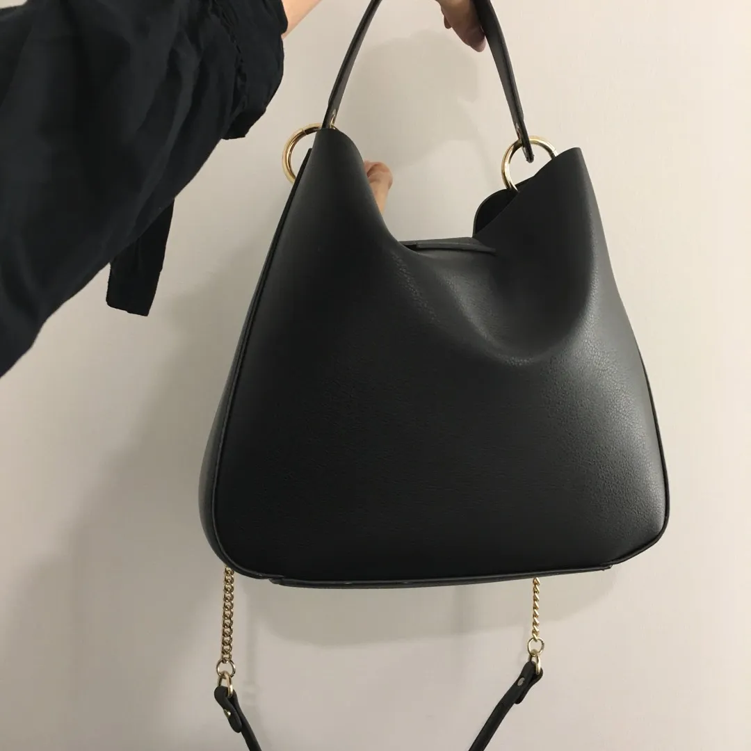 Black Leather Purse Bag photo 5