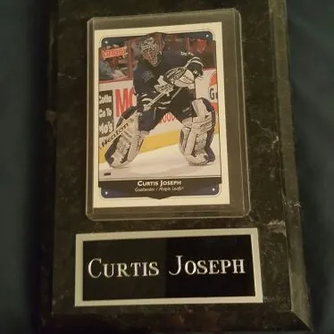 Curtis Joseph Plaque With Hockey Card photo 1