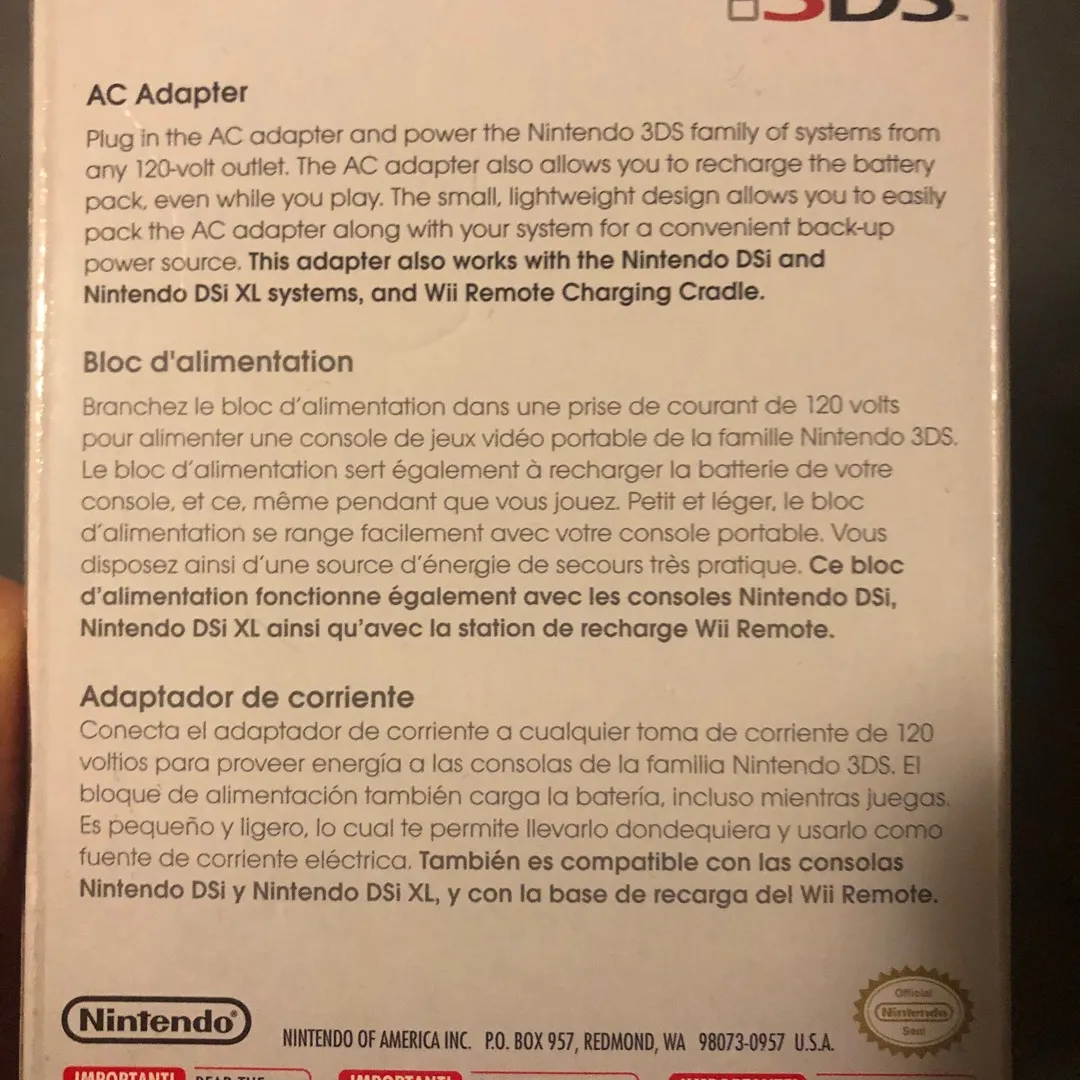 AC Adapter For Nintendo 3DS BNIB photo 4