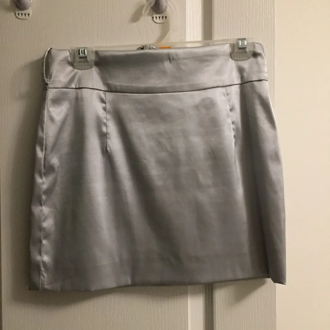 Silver Metallic Mini Skirt - Small photo 1