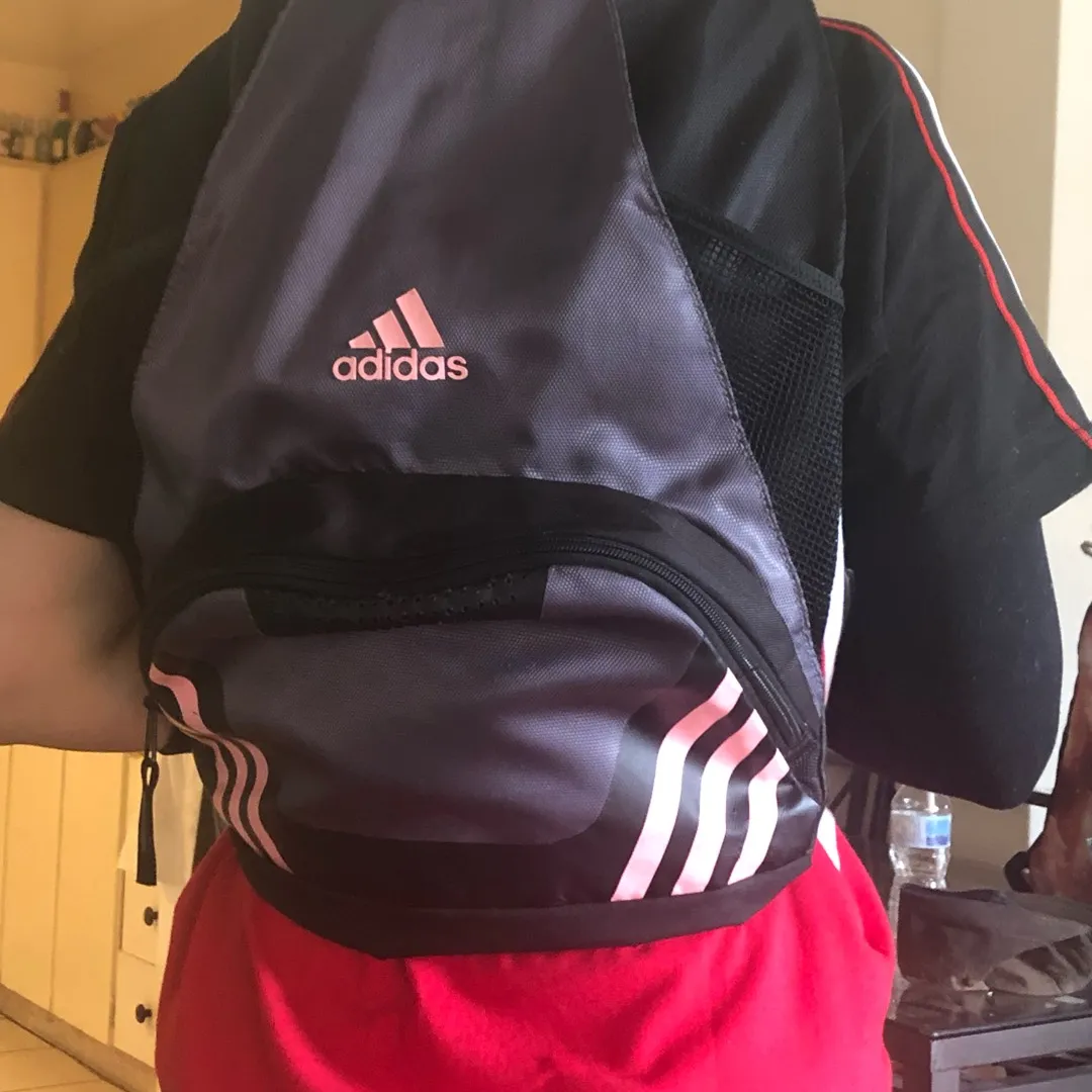 Adidas Pink And Black String Backpack! photo 1