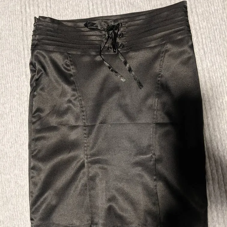 Black Satin Skirt: Size 3/4 photo 3