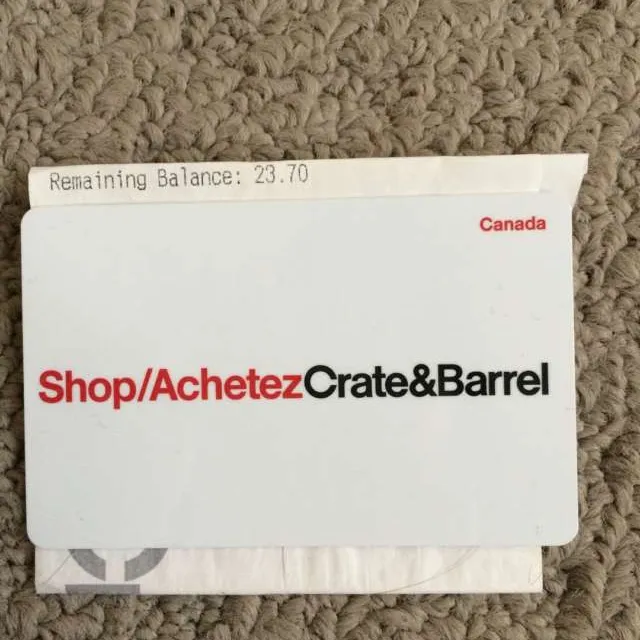 Crate As Barrel Gift Card photo 1