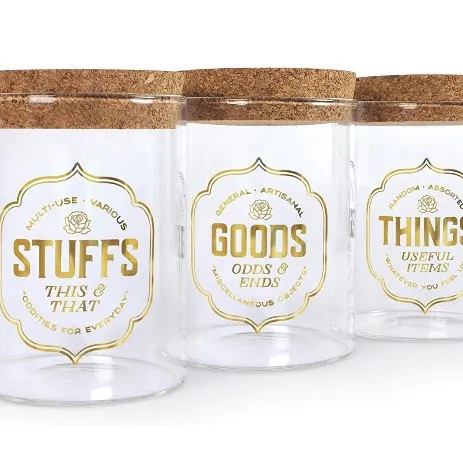 Three Small Glass Storage Jars photo 1