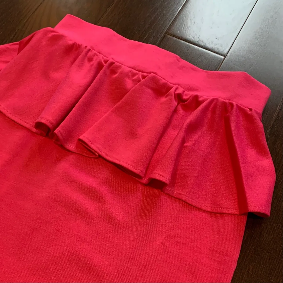 NWT Peplum Hot Pink Peplum Skirt photo 5