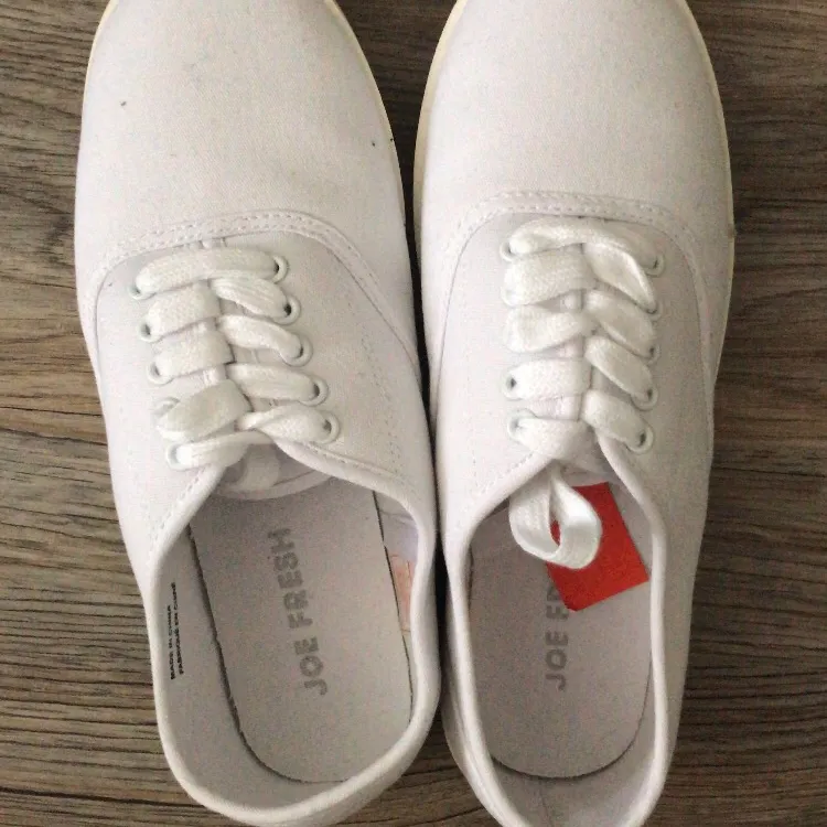White Size 7 Canvas Shoes W/ Tags photo 1