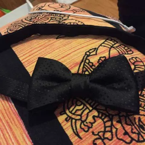 Black Silky Bow Tie photo 1