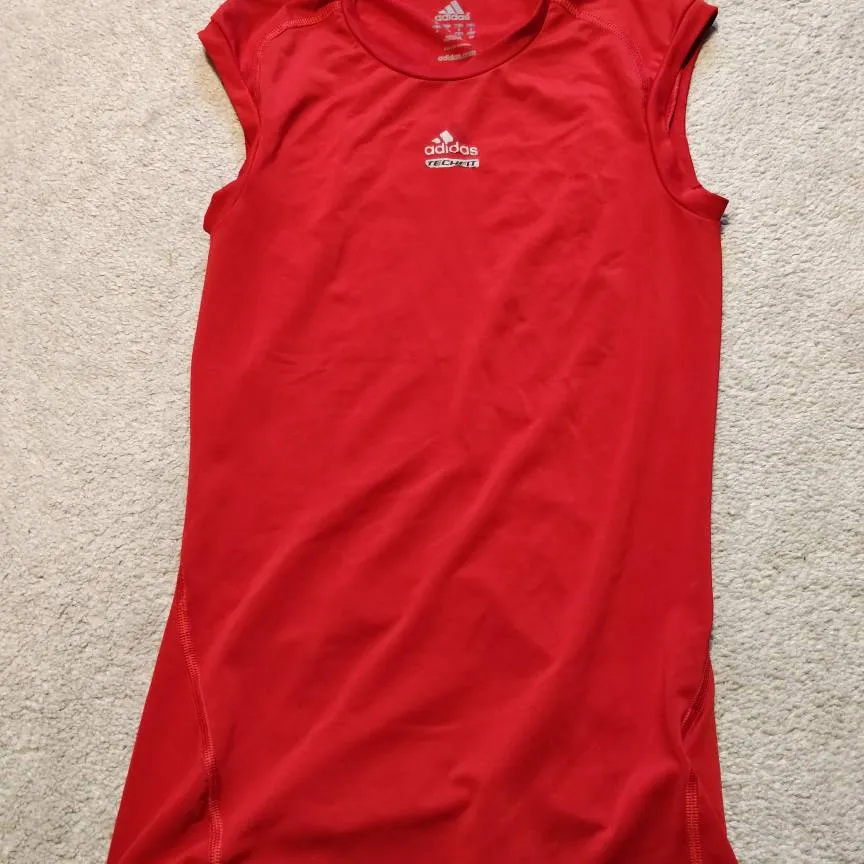 Red Adidas Compression Shirt - Small photo 1