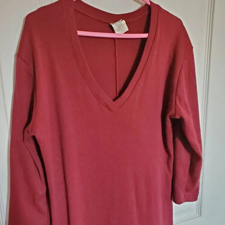 Long Red Sweater Dress Sz. M photo 1