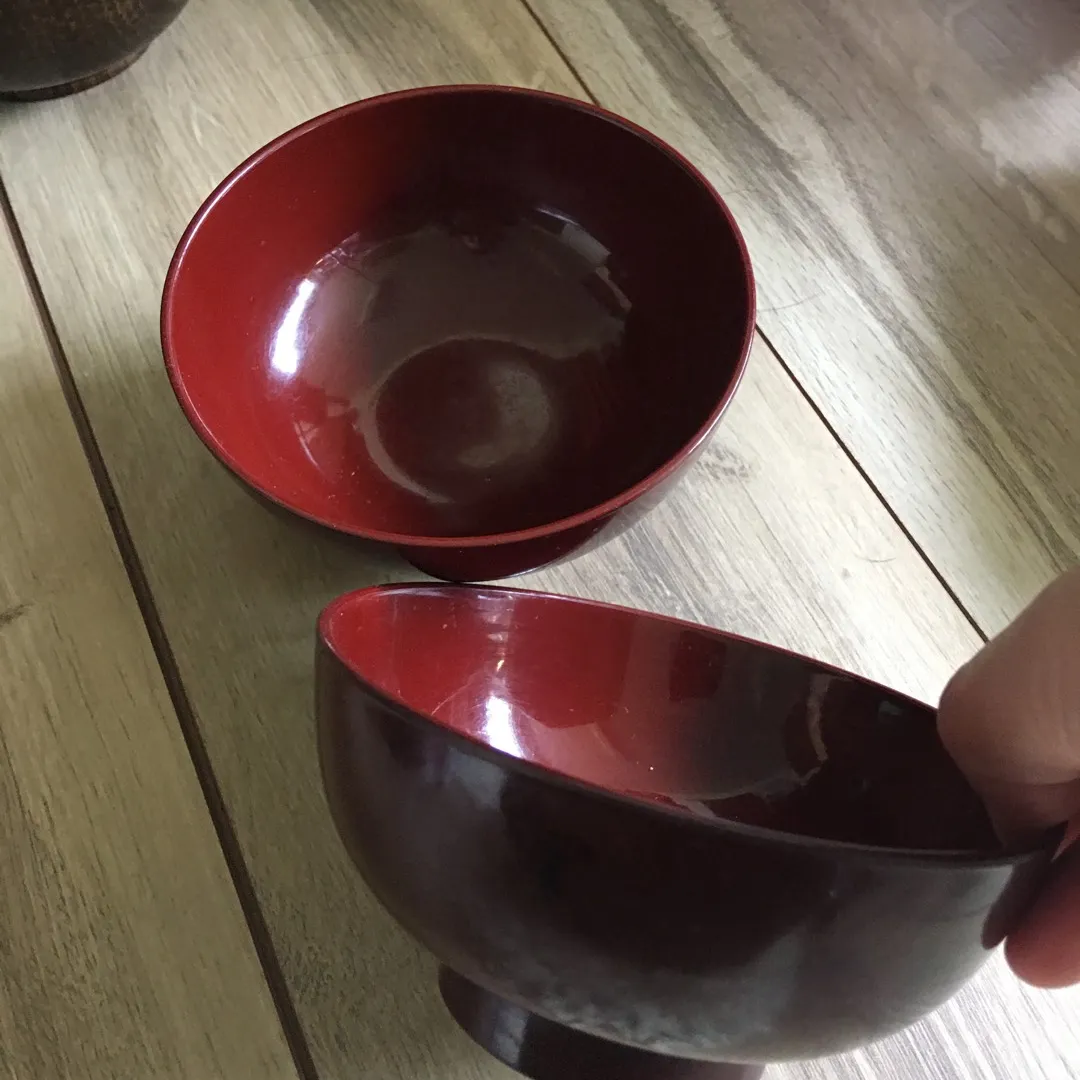 Two Red Japanese Bowls photo 1