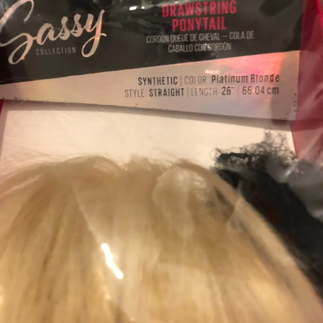 Synthetic Hair Ponytail Platinum Blonde photo 3