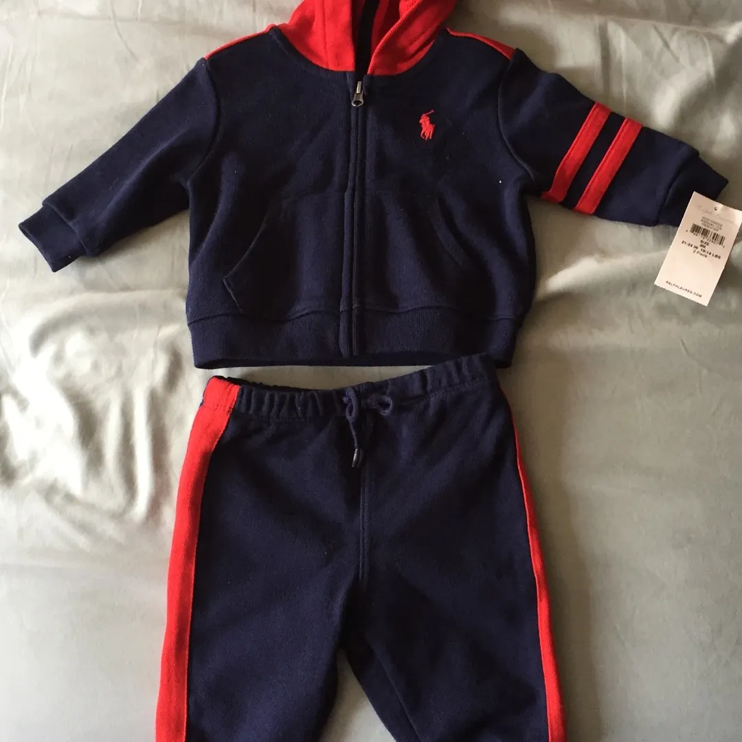 BNWT Baby Boy Polo Ralph Lauren Sweatsuit! 3M! photo 1