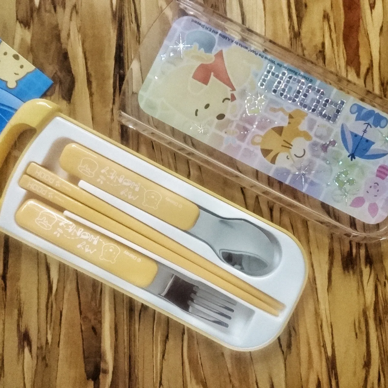 Winnie the Pooh child's/small cutlery set with chopsticks BNWT photo 1