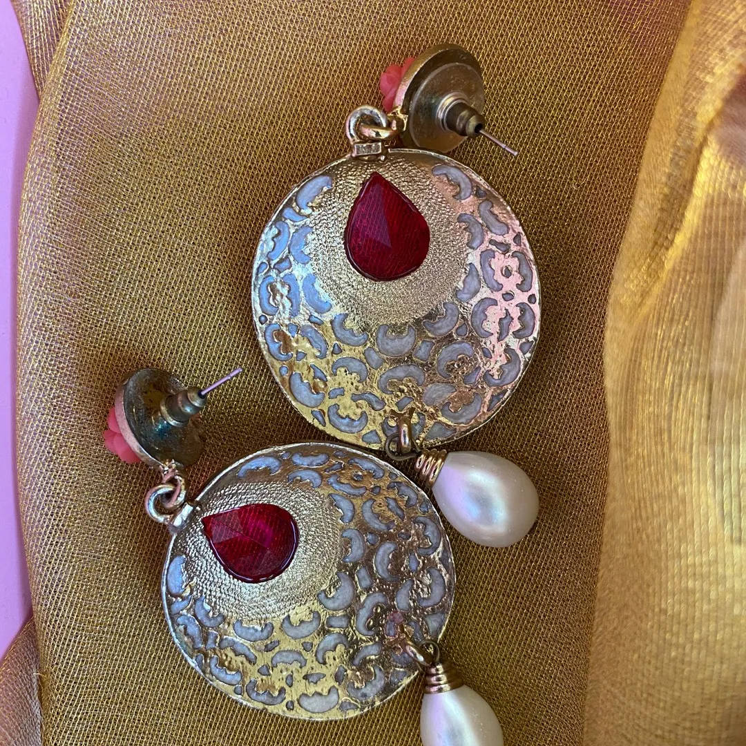 Gold Mandala Earrings photo 4