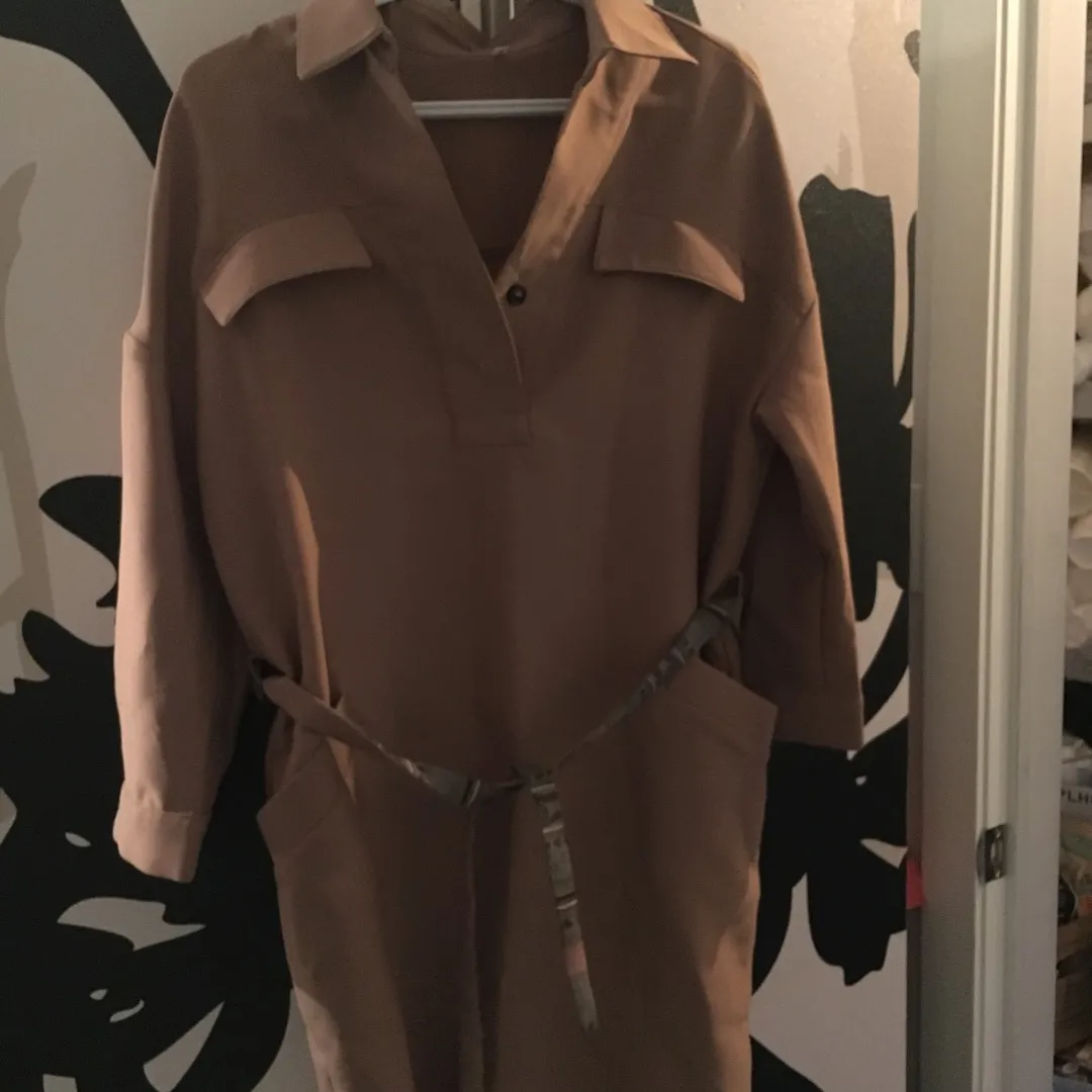 Trench Dress-Tan-large photo 1