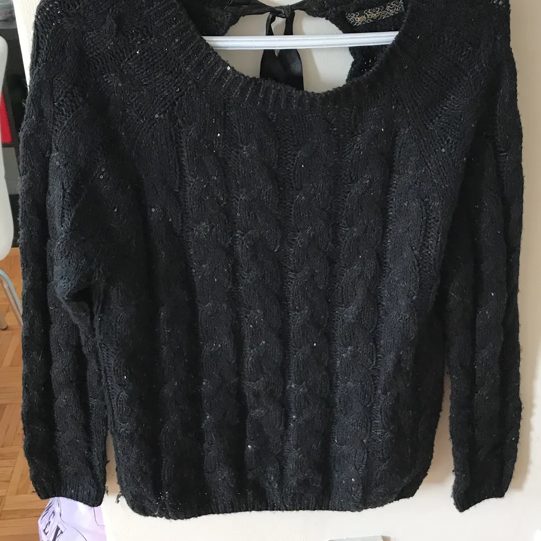 Sparkly black knit sweater S/M photo 1