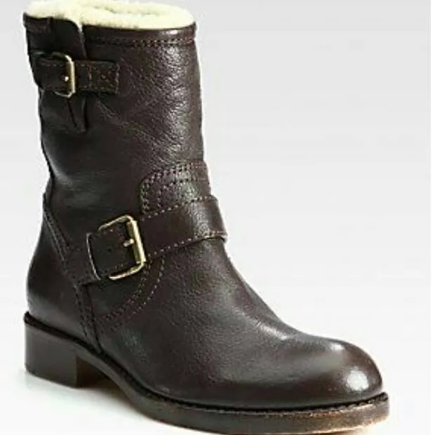 Marc By Marc Jacobs Leather & Shearling Motorcycle Boots photo 1