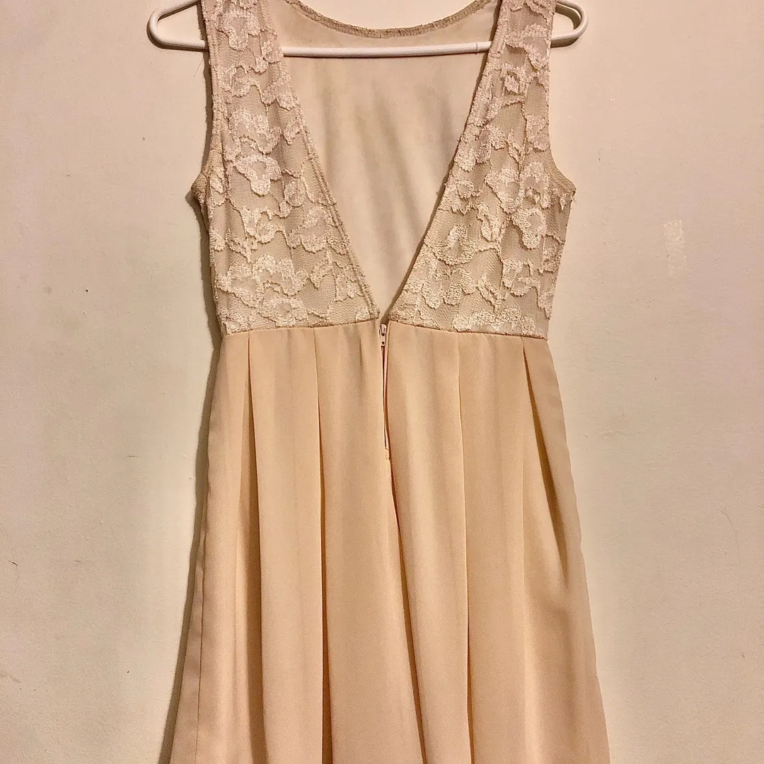 Nude/Cream Lace Formal Dress photo 3