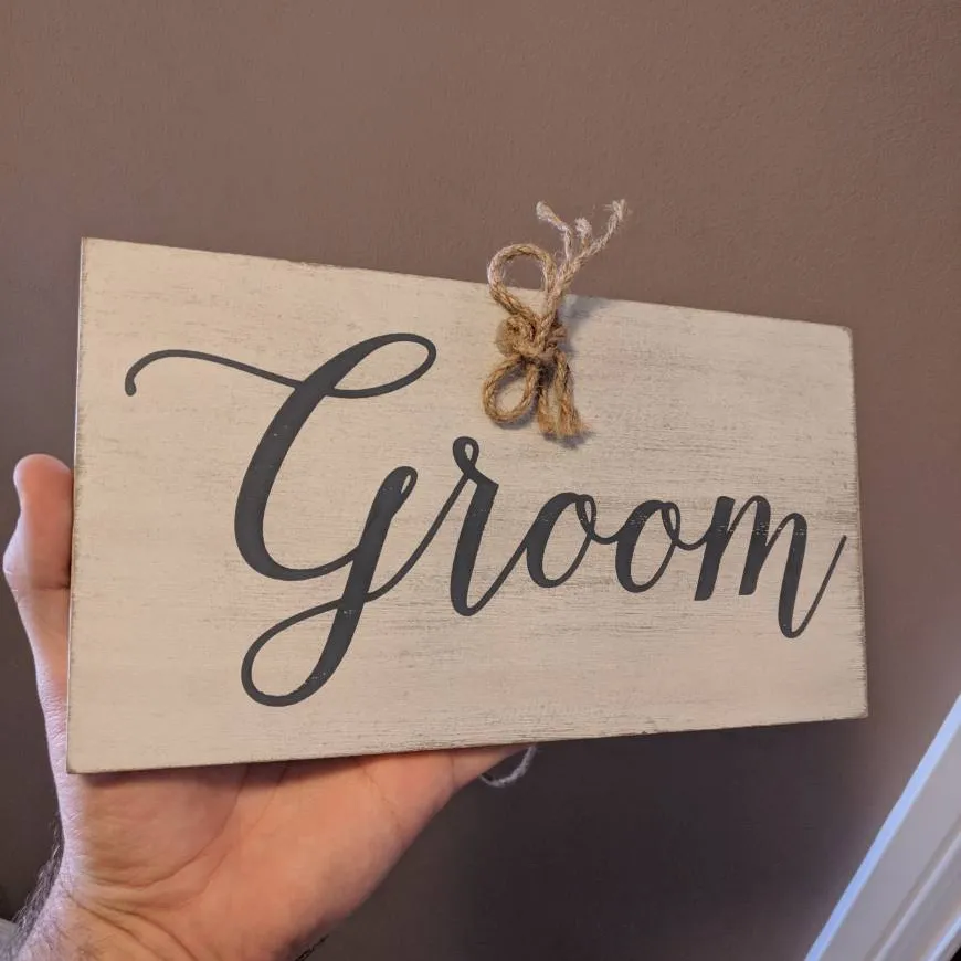 Wooden "Groom" Sign photo 1