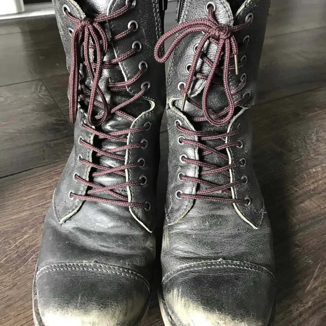 Leather Combat Boots photo 3