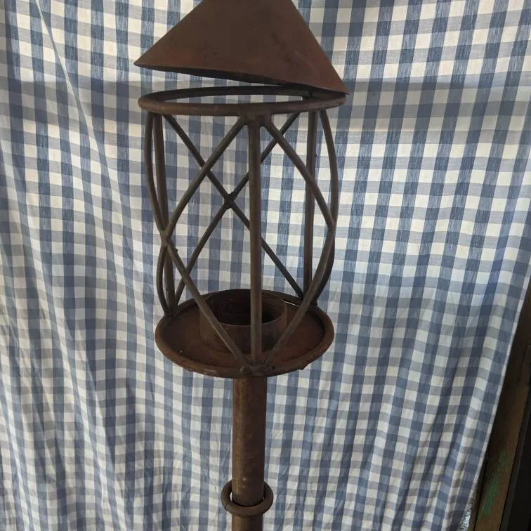 Vintage Metal Candle Holder Lamp Post photo 3