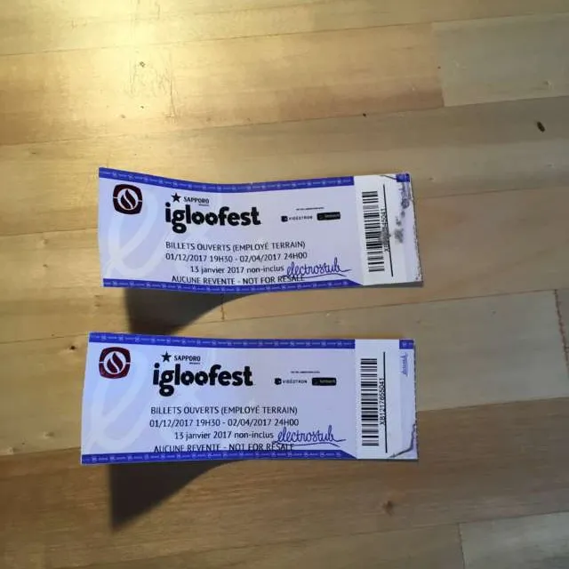 2 Favor Tickets For IGLOOFEST photo 1