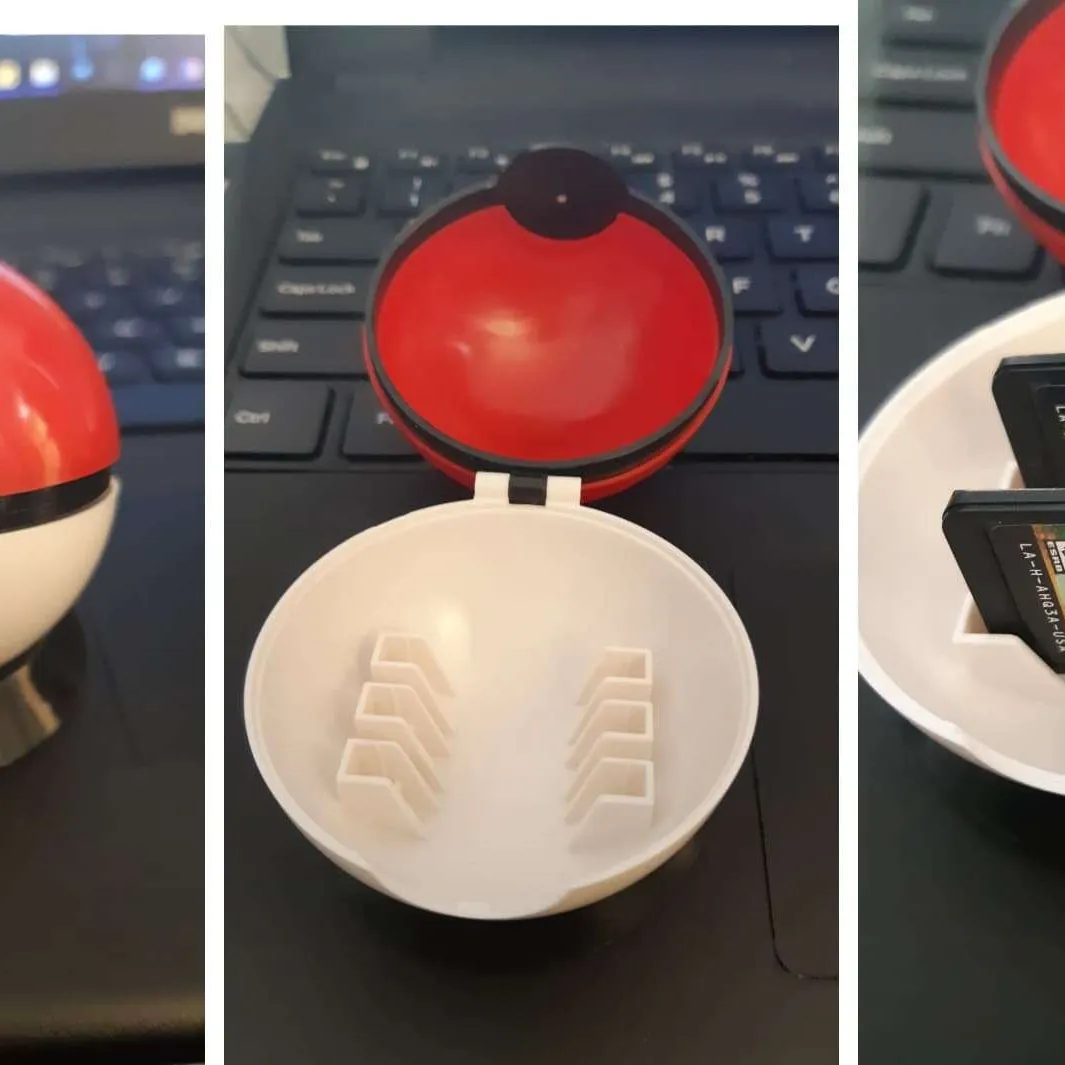 Pokemon pokeball game case holder photo 1