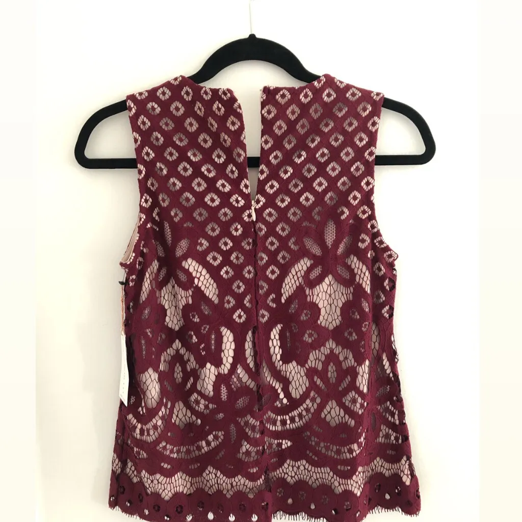Maroon Lace Top photo 4