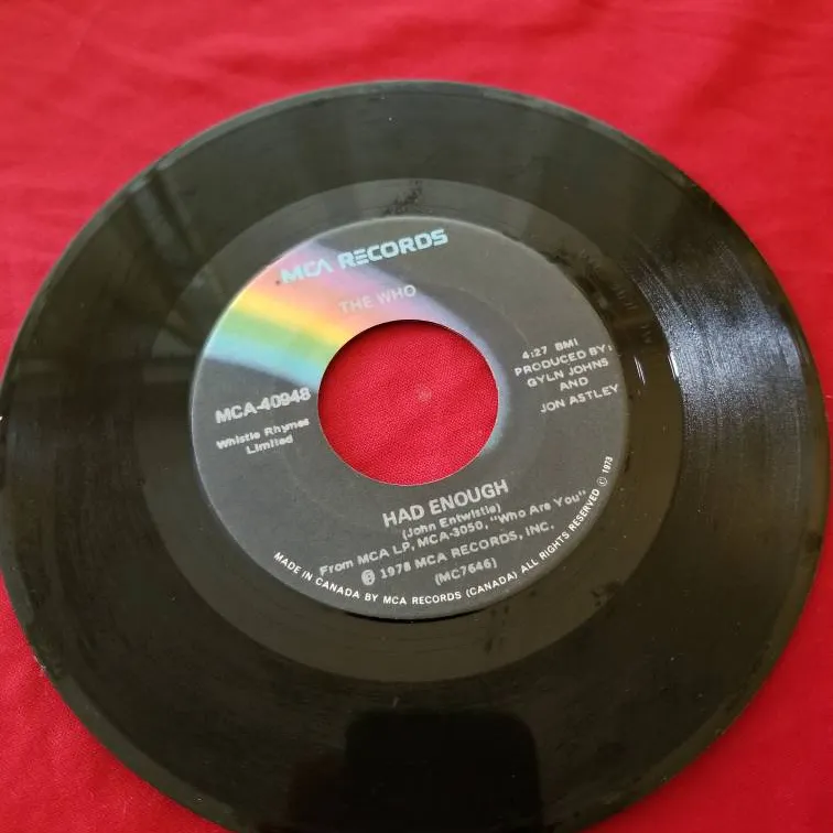 Classic Vinyl 45 Record - The Who photo 3