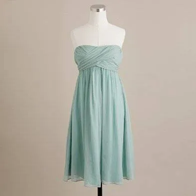 J Crew Silk Mint Sage Bridesmaid Dress - Size 2 photo 1