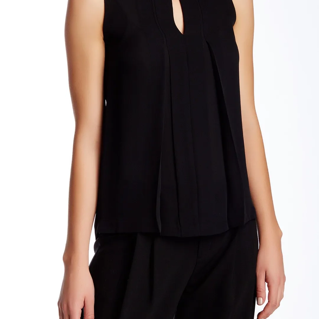 XS Black Keyhole Silk Blouse From Vince photo 1