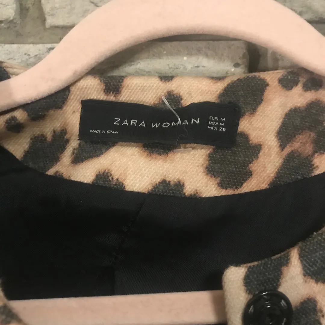 Zara Cheetah Print Over Coat photo 3