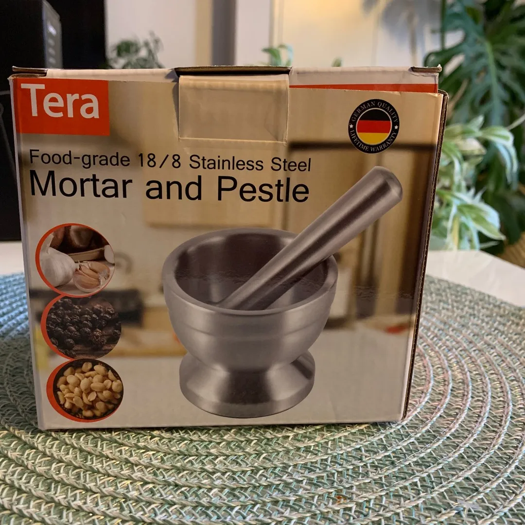 BRAND NEW Stainless Steel Mortar & Pestle photo 1