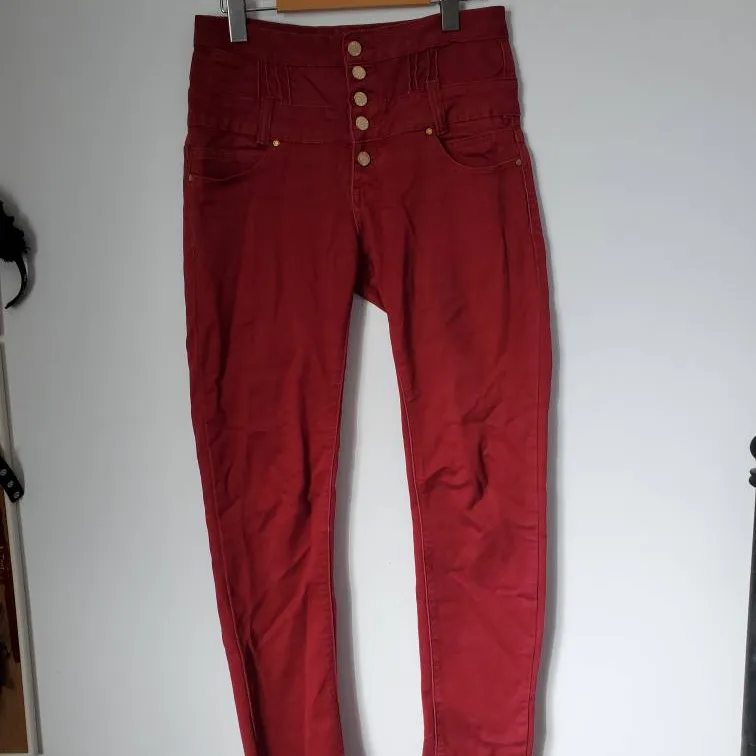 High Waist Red Jeans photo 1