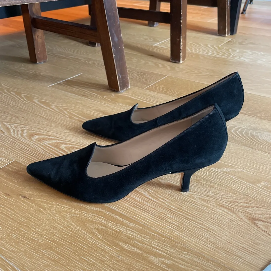 Black Suede Kitten Heels photo 1