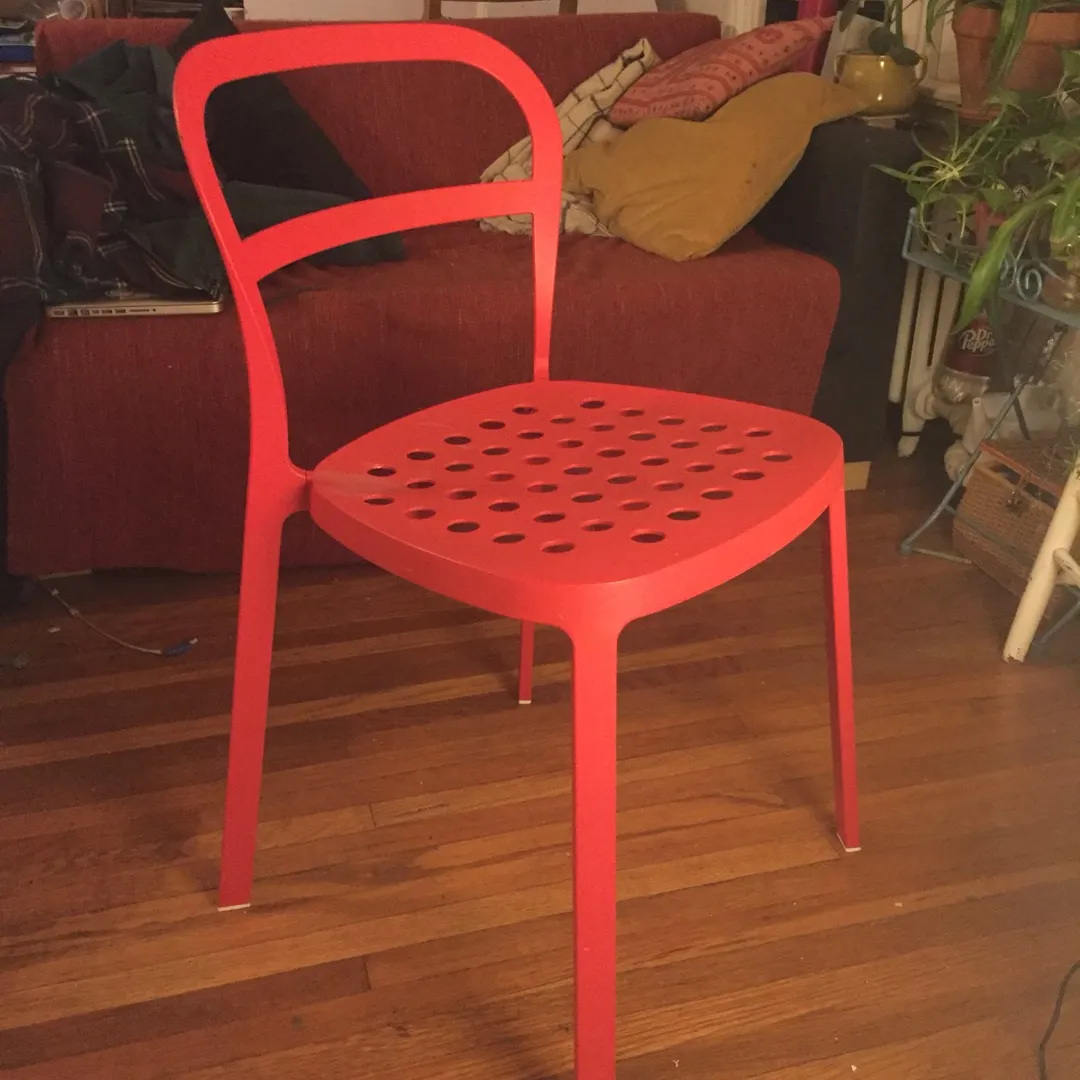 ikea red chair photo 1