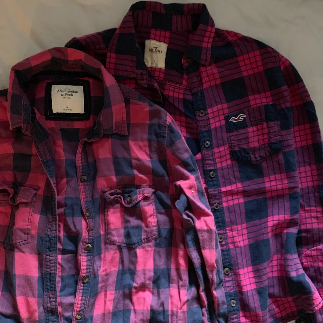 a & f and hollister pink flannels photo 1