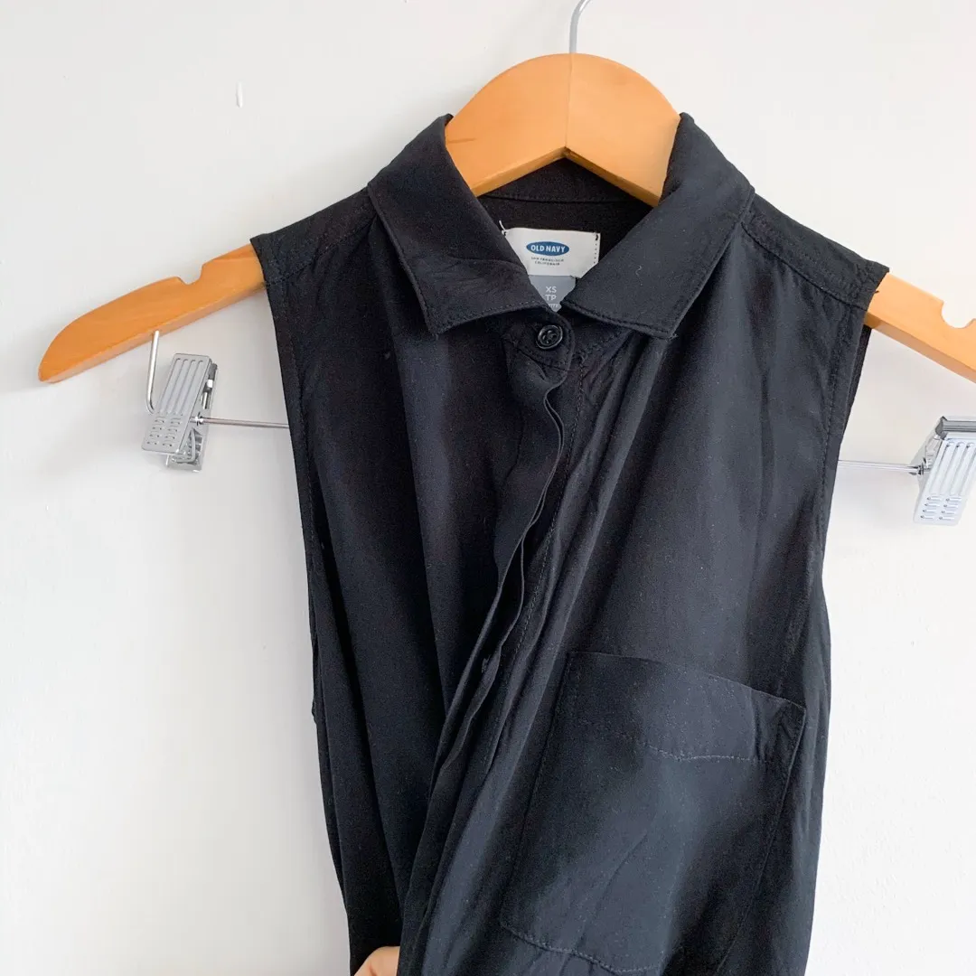 Black Collared Dress/top With Pocket - XS photo 4