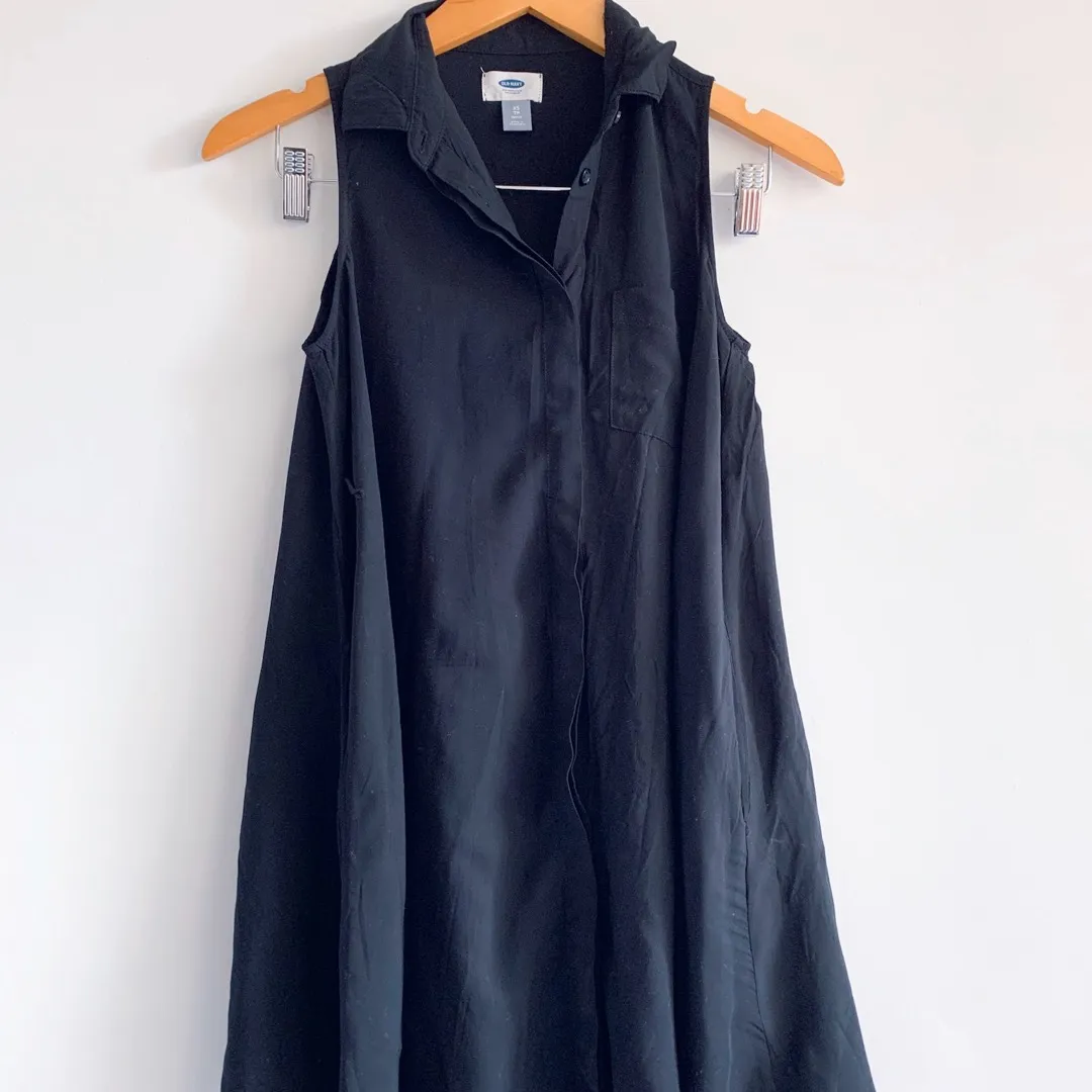 Black Collared Dress/top With Pocket - XS photo 3