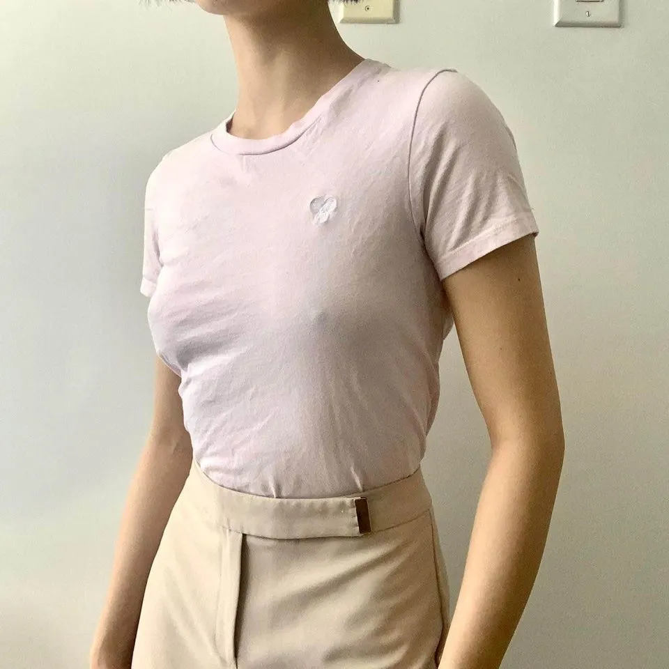Aritzia Light Pink Fitted Tee photo 3
