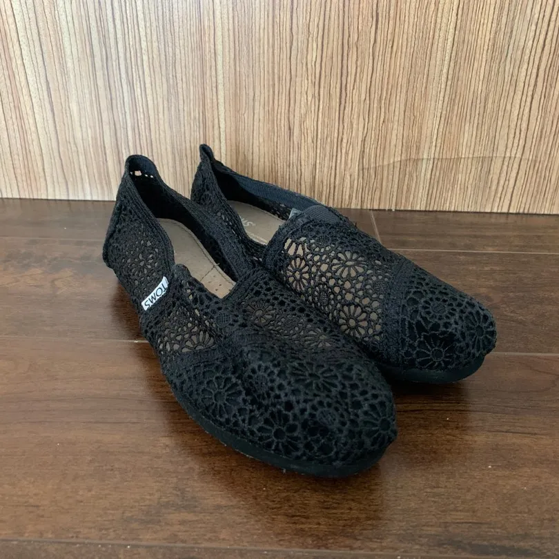 Brand New Black Lace Toms Shoes photo 1